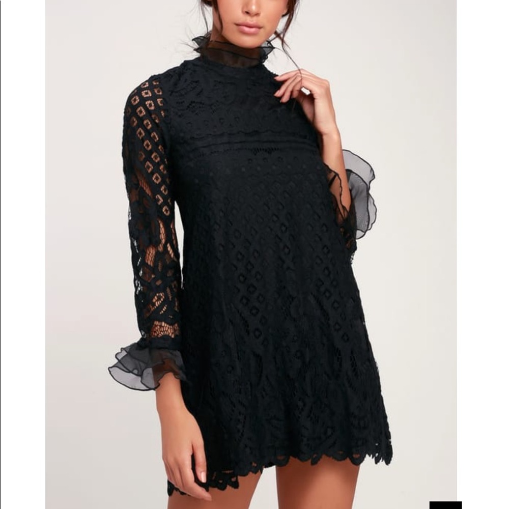 Lulus Black Long Sleeve Dress
